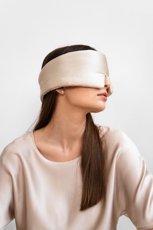Drowsy Sleep Co . Silk Sleep Mask In Dusty Gold