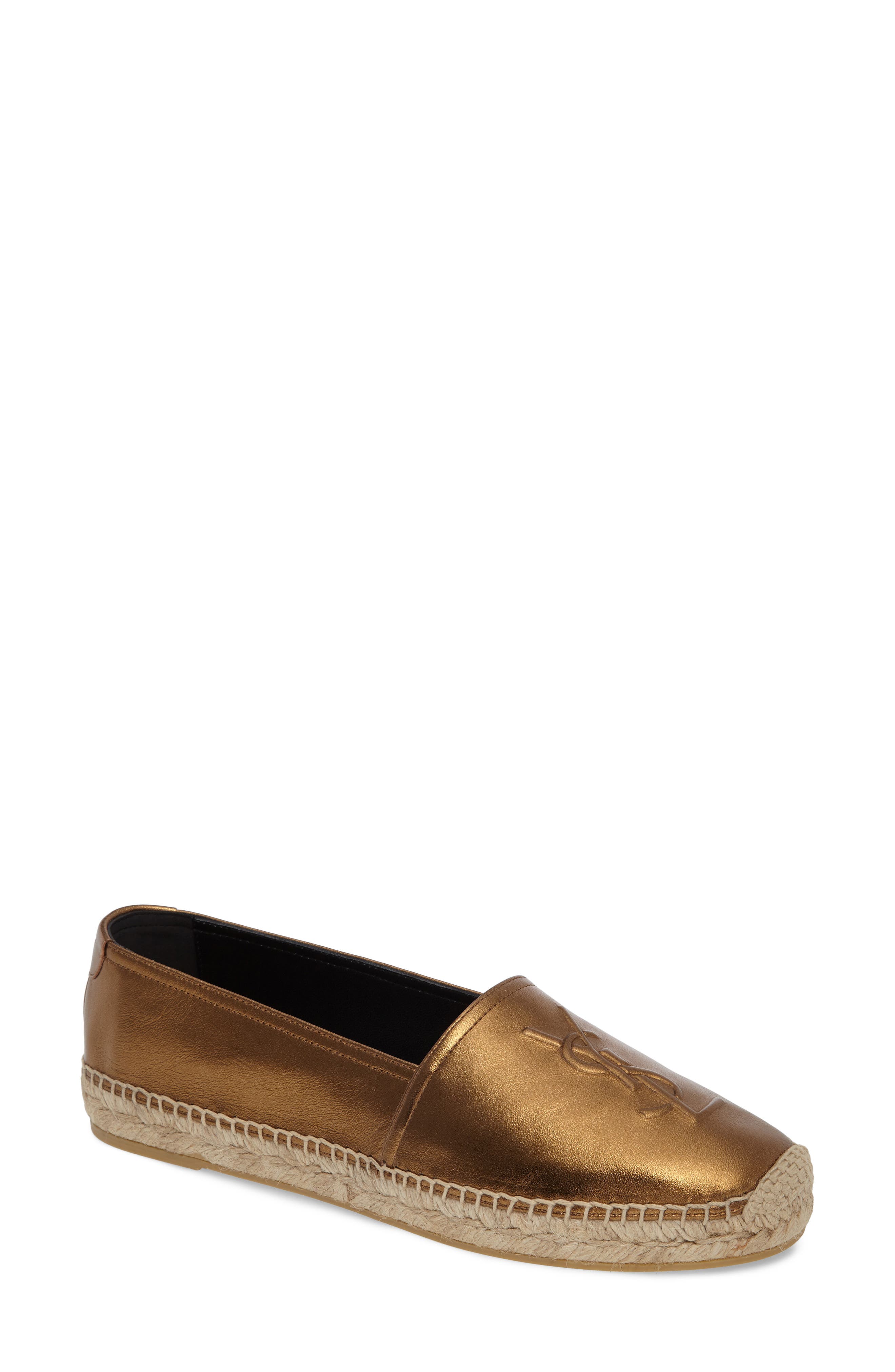 Saint Laurent Metallic Logo Espadrille 