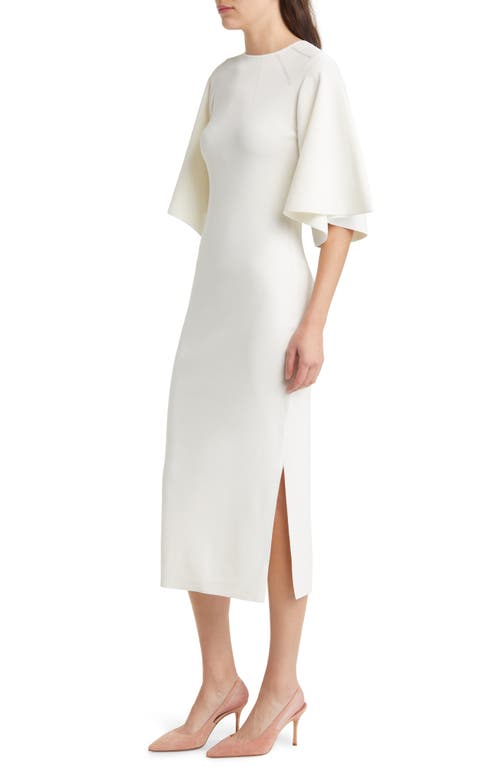 Ted Baker Lounia Fluted Sleeve Bodycon Midi Dress In White