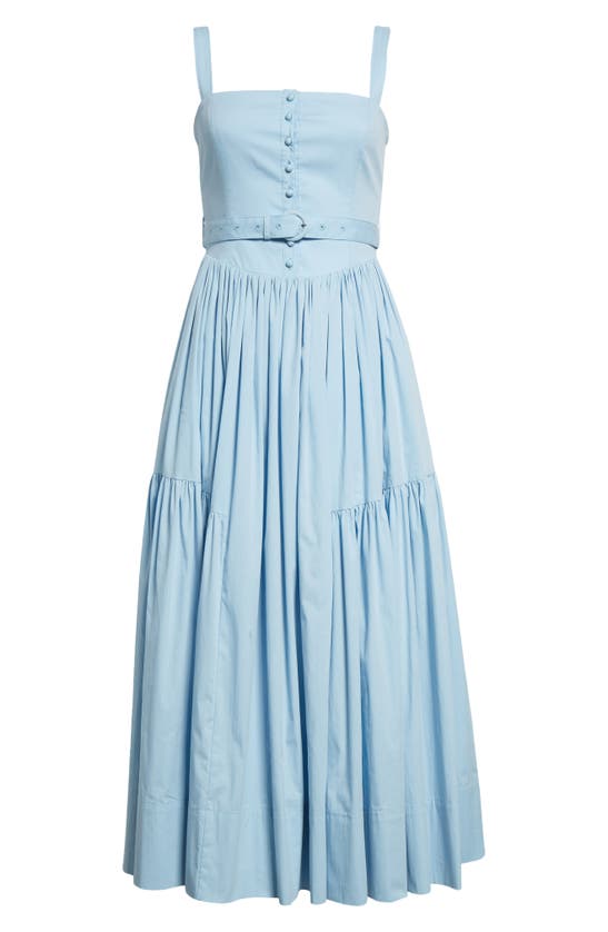 Shop Cinq À Sept Amber Tiered Midi Dress In Skylight