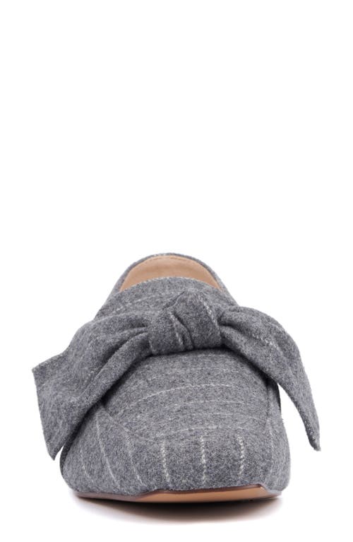 New York And Company Dominica Bow Loafer In Grey Stripe