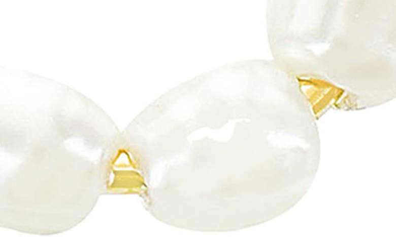 Panacea Imitation Pearl Hoop Earrings In White