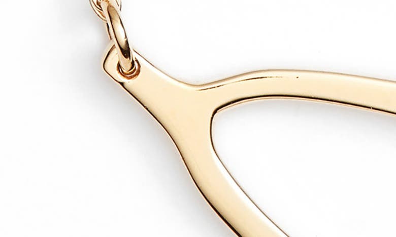 Shop Jennifer Zeuner Lily Wishbone Necklace In Yellow Gold