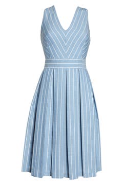 Gal Meets Glam Collection Samantha Slub Stripe Fit & Flare Dress ...
