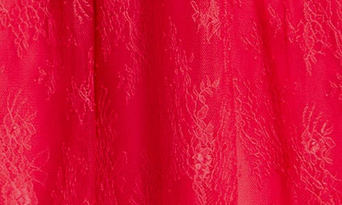 City Chic Serena Lace & Tulle Fit & Flare Midi Dress In Lipstick Pink