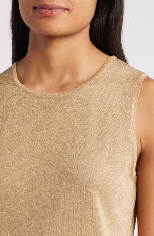 Shop Anne Klein Metallic Sweater Vest In Light Gold