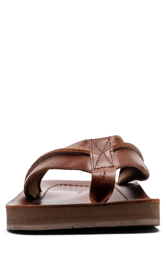 Shop Rodd & Gunn Piha Flip Flop In Cognac Pull Up