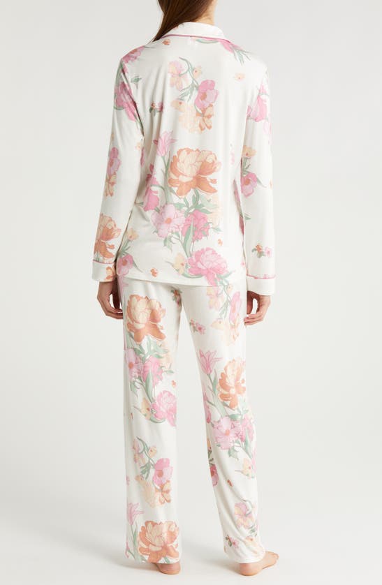 Shop Nordstrom Moonlight Eco Knit Pajamas In Ivory Egret Eloise Floral