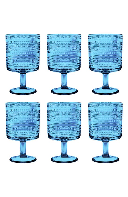 Tarhong Set Of 6 Stacking Goblets In Blue