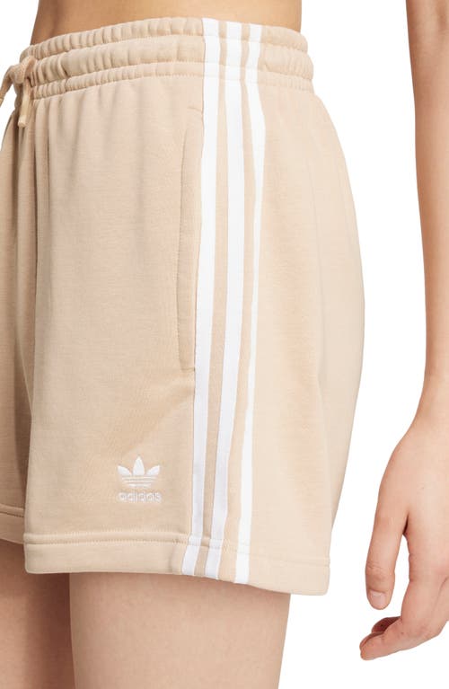 Shop Adidas Originals Adidas Adicolor 3-stripes French Terry Shorts In Magic Beige