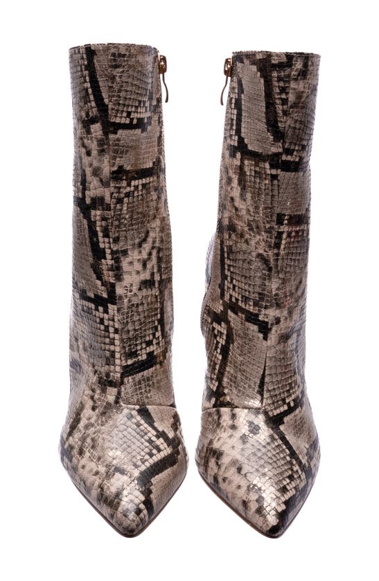 Lady Couture Princess Inverted Heel Bootie In Gold Snake