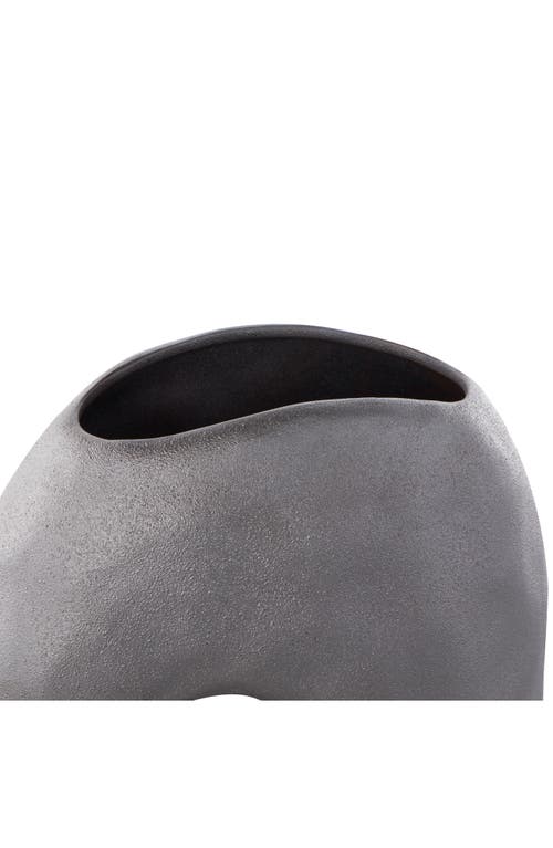 Ginger Birch Studio Abstract Textured Vase In Gray