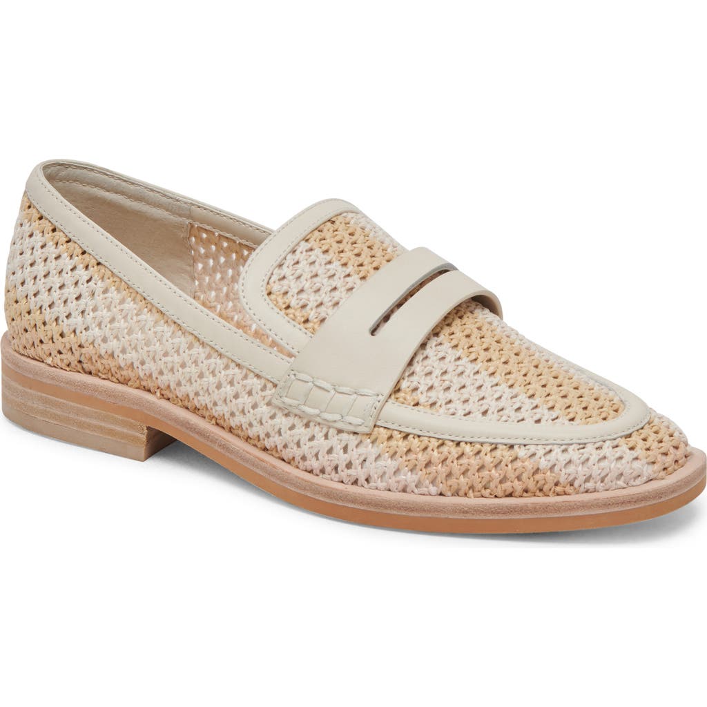 Dolce Vita Halley Woven Loafer In Ivory Multi Raffia