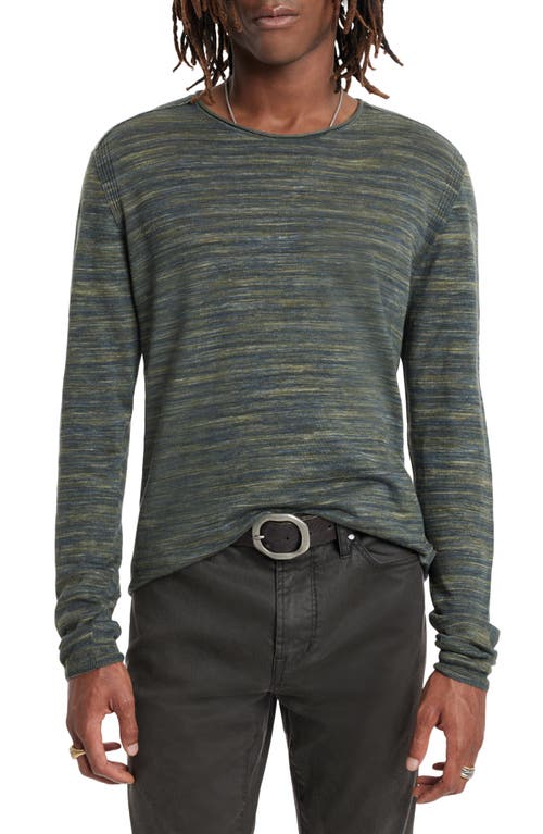 John Varvatos Omar Space Dye Linen Blend Crewneck Sweater at Nordstrom,