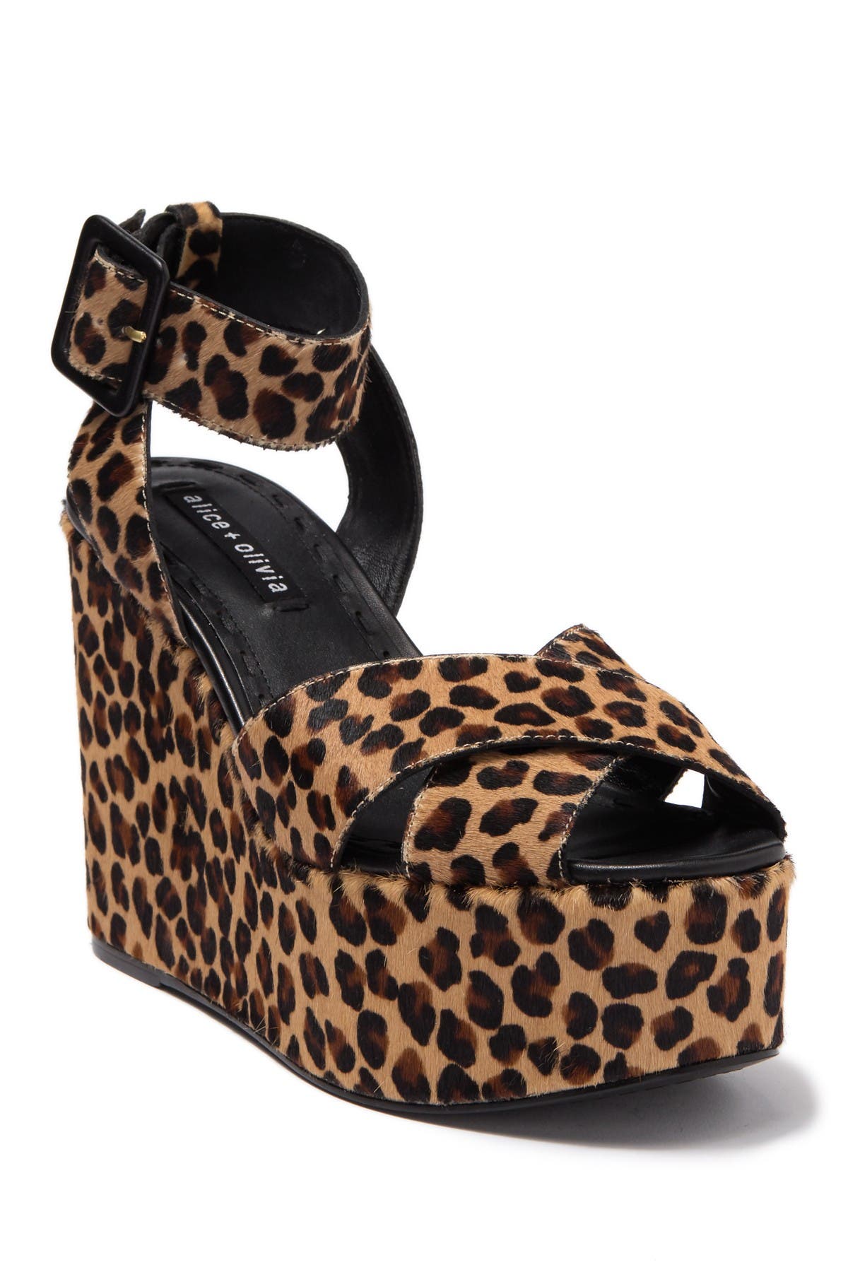 leopard print sandal wedges