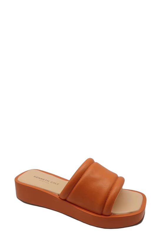 Shop Kenneth Cole Andreanna Platform Slide Sandal In Orange Smooth Pu