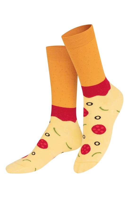 Doiy Pizza Crew Socks In Yellow
