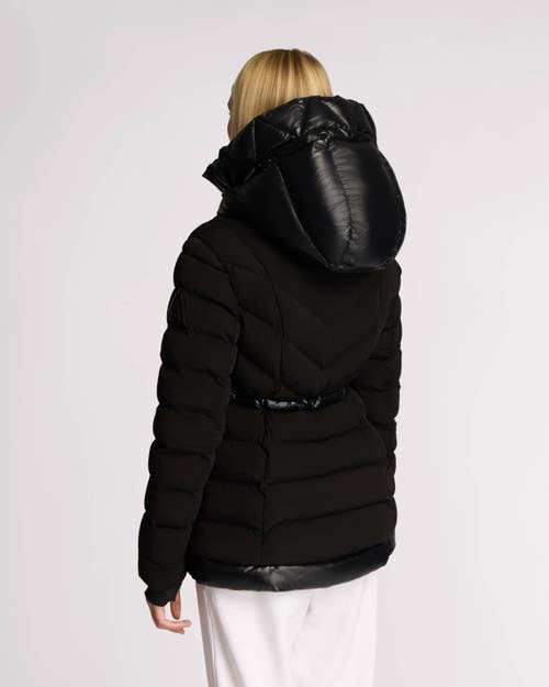 Alpenhaus Everlong Lightweight Herringbone Quilted Puffer With Lustre Detailing In Black