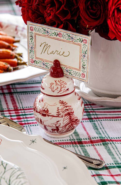 Juliska Country Estate Winter Frolic Ruby Ginger Jar Place Card Holder, Set Of 4 In Ruby