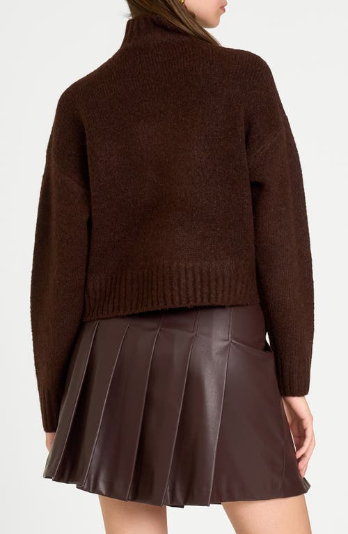 Shop Wayf Charlie Mock Neck Sweater In Espresso