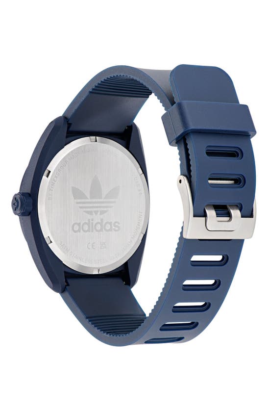 Shop Adidas Originals Adidas Ao Street Resin Strap Watch In Navy