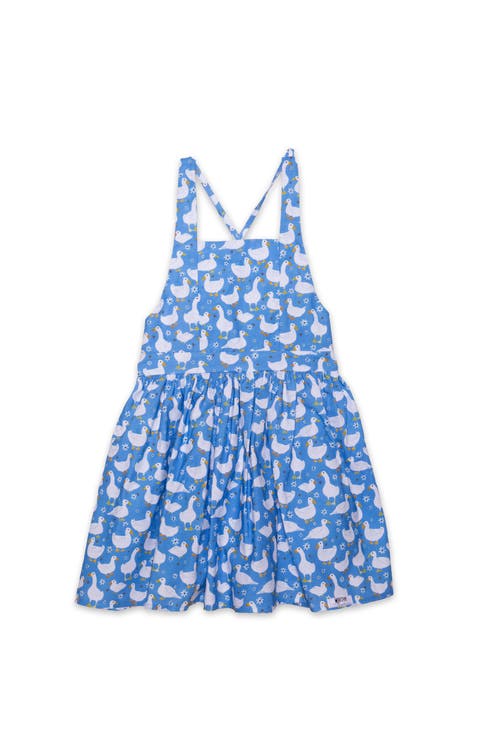 Worthy Threads Girls Tie Back Dress In Blue Ducks