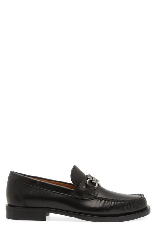 Shop Ferragamo Fort Bit Loafer In Nero/nero