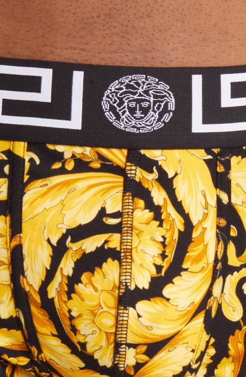 Shop Versace Barocco Boxer Briefs In Black/gold