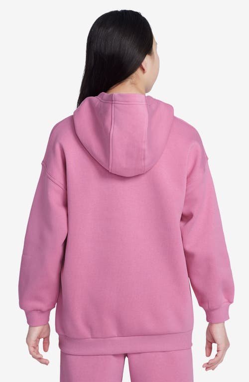 Shop Nike Kids' Sportswear Fleece Hoodie In Magic Flamingo/white