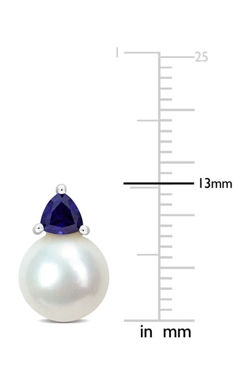 DELMAR DELMAR FRESHWATER PEARL & AQUAMARINE DROP EARRINGS