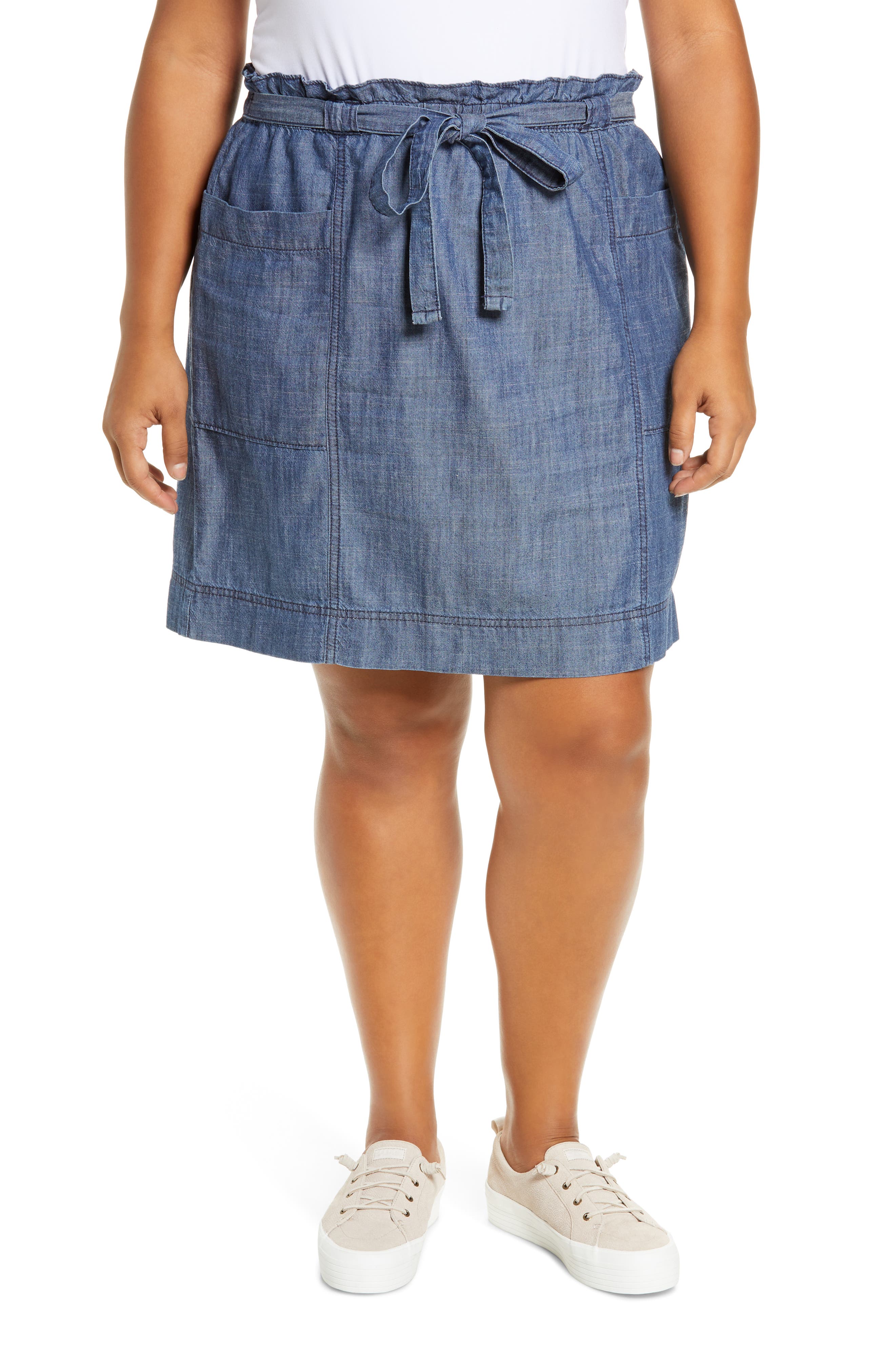 plus size denim skort