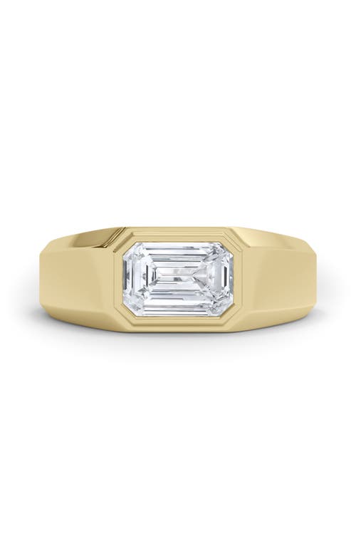 Hautecarat Emerald-cut Lab Grown Diamond Signet Ring In 2.50 Ctw 18k Yellow Gold