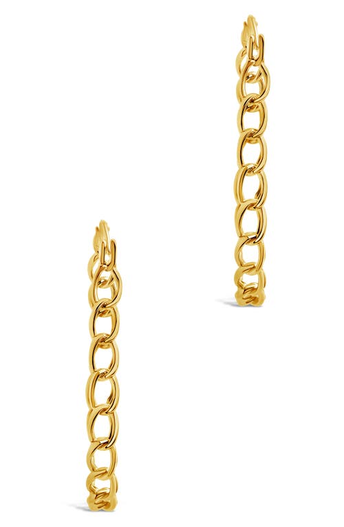 Sterling Forever Chain Link Hoop Earrings In Gold