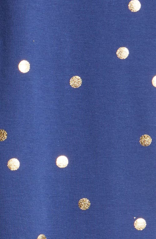 Shop Mini Boden Kids' Fun Foil Print Leggings In Navy/gold Foil Confetti