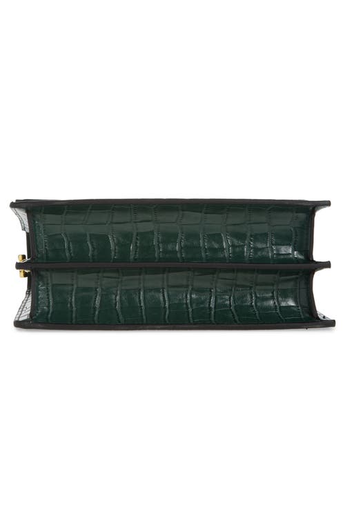 Jw Pei Mini Flap Croc Embossed Faux Leather Crossbody Bag In Dark Green Croc