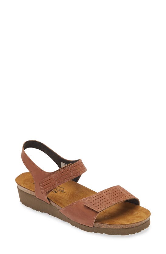 Shop Naot Vivian Wedge Sandal In Latte Brown Leather