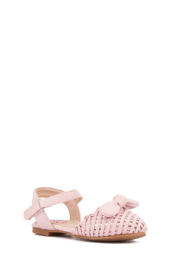 Olivia Miller Kids' Woven Ankle Strap Sandal In Pink