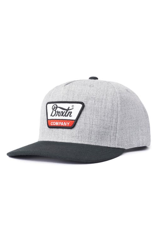 Shop Brixton Linwood Snapback Baseball Cap In Heather Grey/black