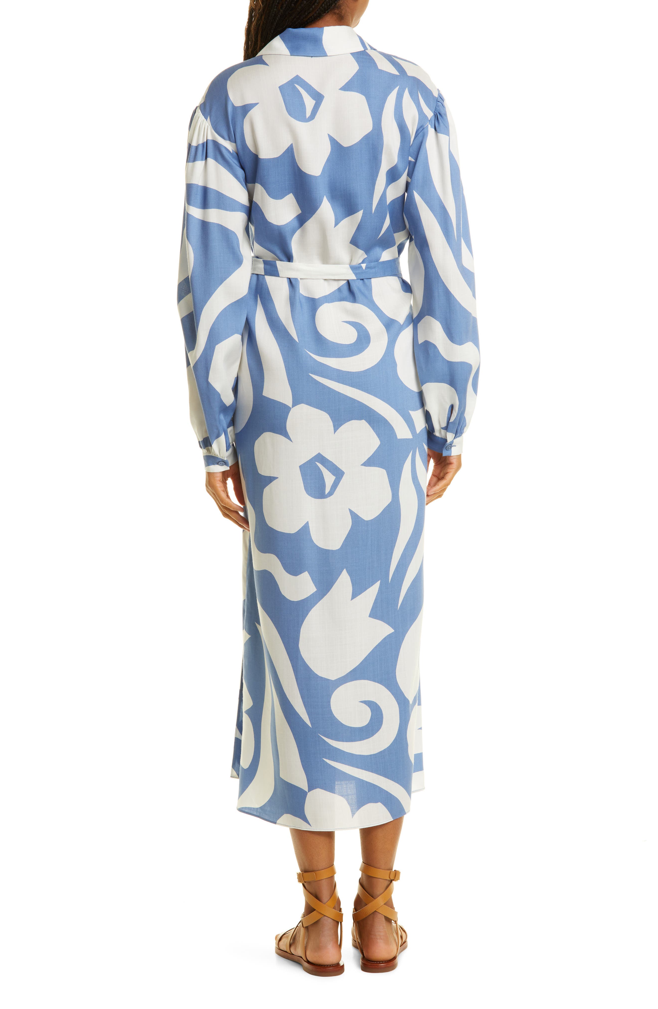 Rebecca Taylor Women's Silhouette Fleur Long-Sleeve Wrap Dress - Blue