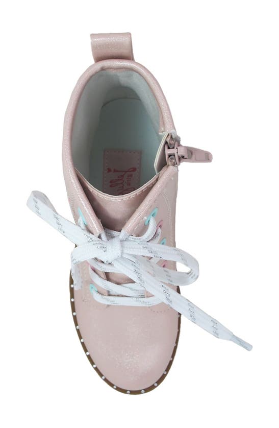 Jellypop Kids' Excitable Lace-up Low Heel Boot In Pink Shimmer