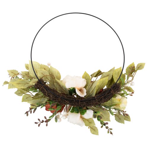 Northlight 21in Autumn Harvest Artificial Floral Fall Foliage Wreath In Orange