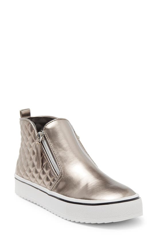 Steve Madden Kids' Jvicey Quilted Zip Sneaker In Pewter