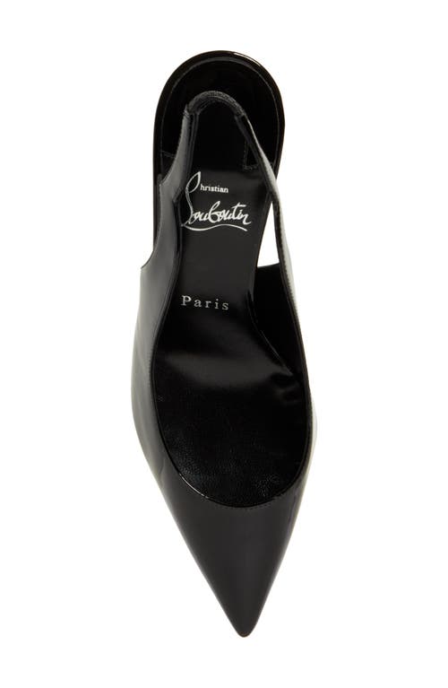 Christian Louboutin Hot Chick Sling 70 Patent Black Pumps In B439 Black/lin Black