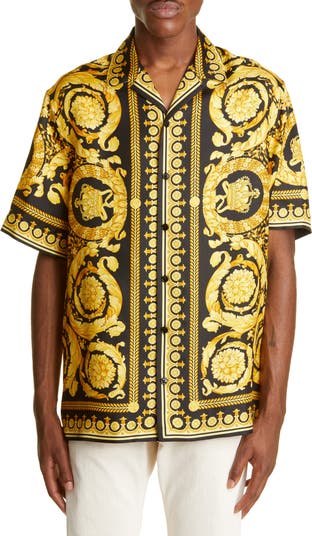 Versace Barocco Silk Camp Shirt