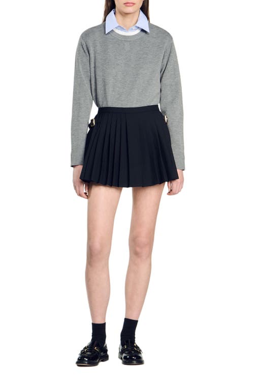 Shop Sandro Pleated Skort In Black