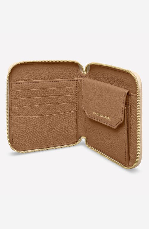 Shop Maison De Sabre Maison De Sabré Small Leather Zip Around Wallet In Saharan Brown