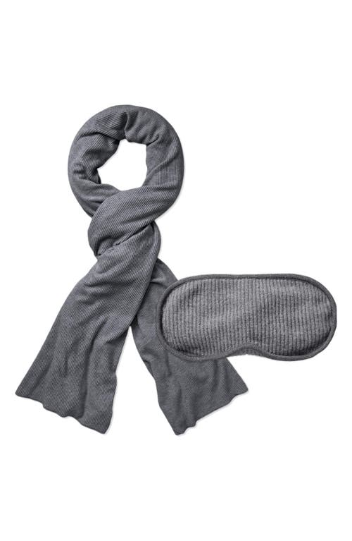 Travel Blanket and Eye Mask in Heather Grey