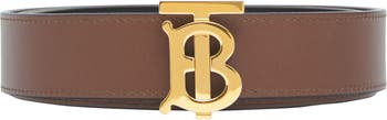 Reversible Leather TB Belt in Black/tan - Men | Burberry® Official