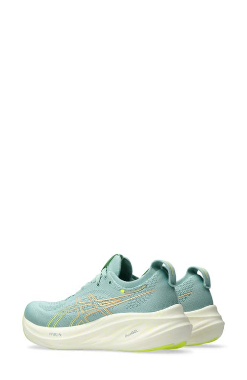 Shop Asics ® Gel-nimbus® 26 Running Shoe In Light Celadon/safety Yellow