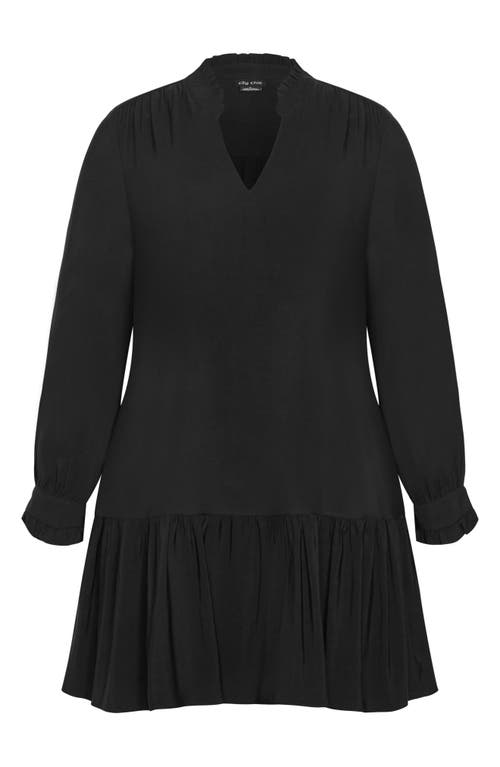 CITY CHIC CITY CHIC LAYLO RUFFLE HEM LONG SLEEVE DRESS